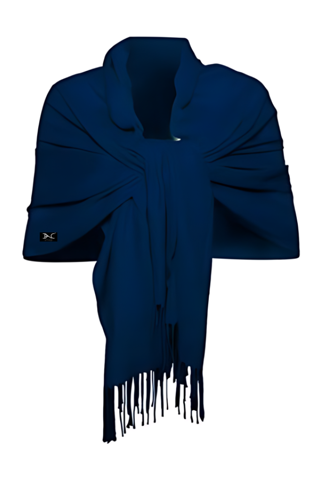 Esarfa tip sal din casmir, bleumarin