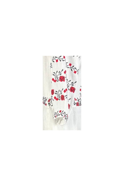 Rochie dama casual RL25 alb/rosu