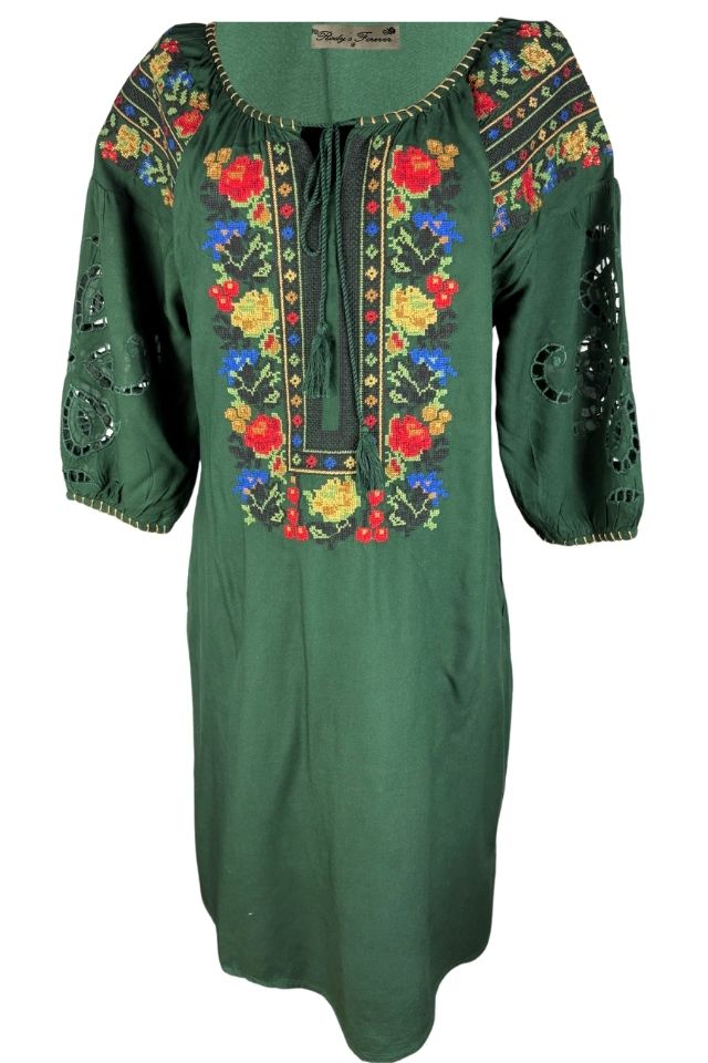 Rochie traditionala dama R verde