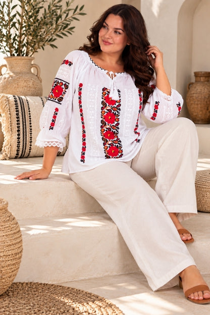 Bluza dama OG26 alb/galben