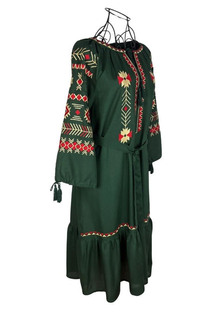 Rochie traditionala dama RL25 negru/bej