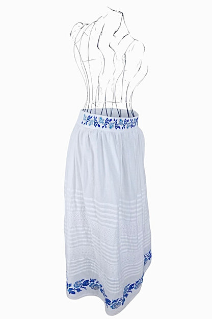Fusta dama R24F, alb/albastru