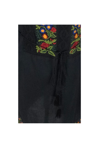 Rochie traditionala dama R, negru/rosu