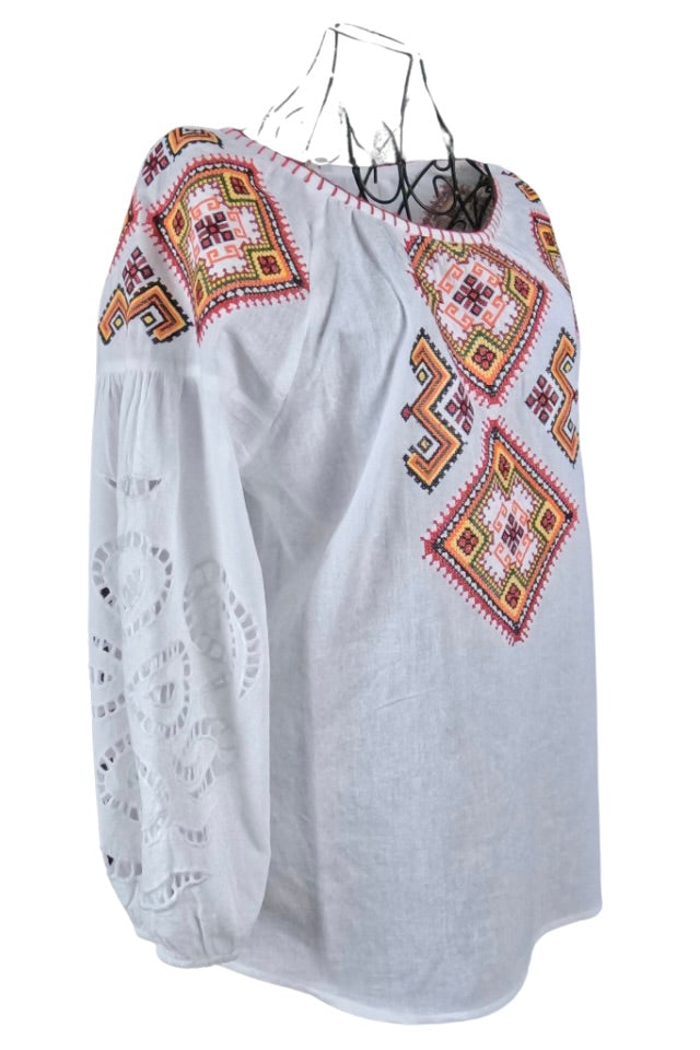 Bluza dama tip ie RD24, alb/galben