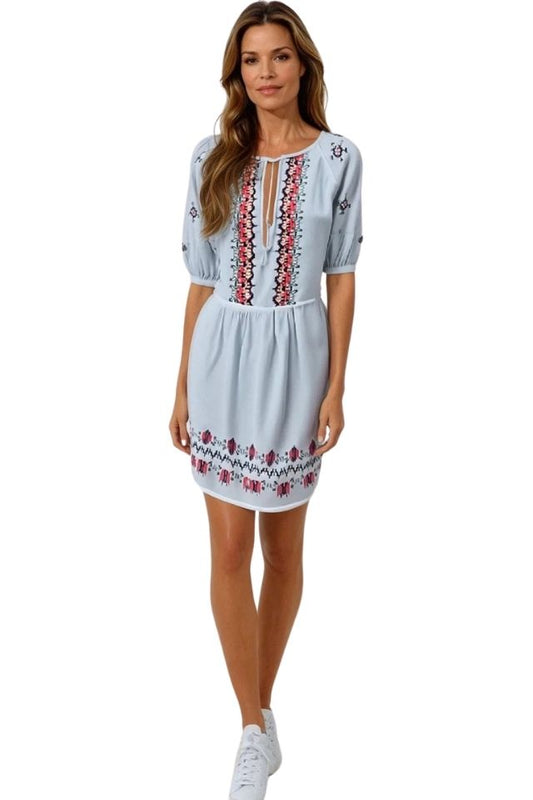 Rochie traditionala R24, alb crystal/roz