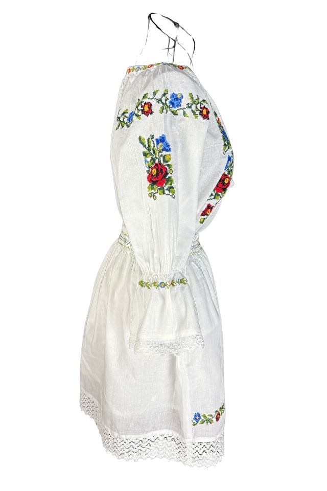 Rochie fete tip costum CPC alb/verde