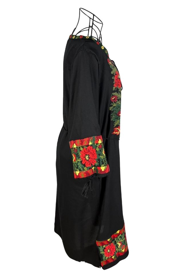 Rochie traditionala dama RL25 negru/rosu