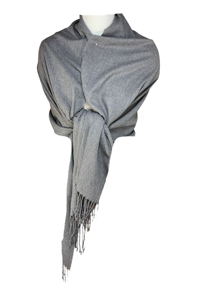 Esarfa tip sal din casmir, gri