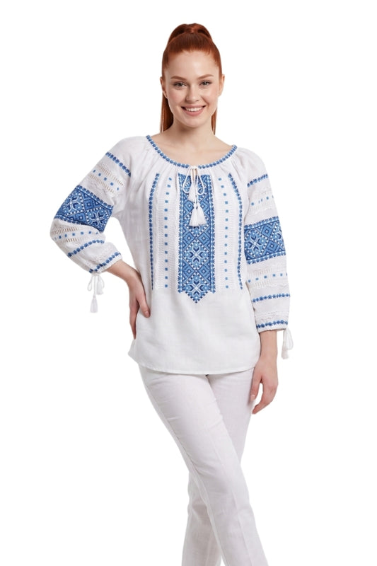 Women's blouse IL26 white/blue