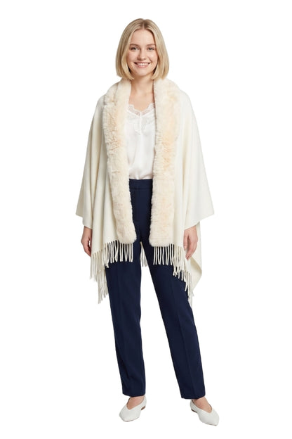 Fular dama tip poncho S crem