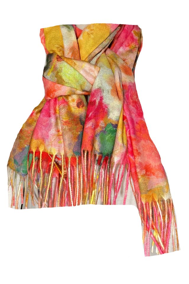 Fular casmir dama F, Dacali, roz, 180 x 70 cm