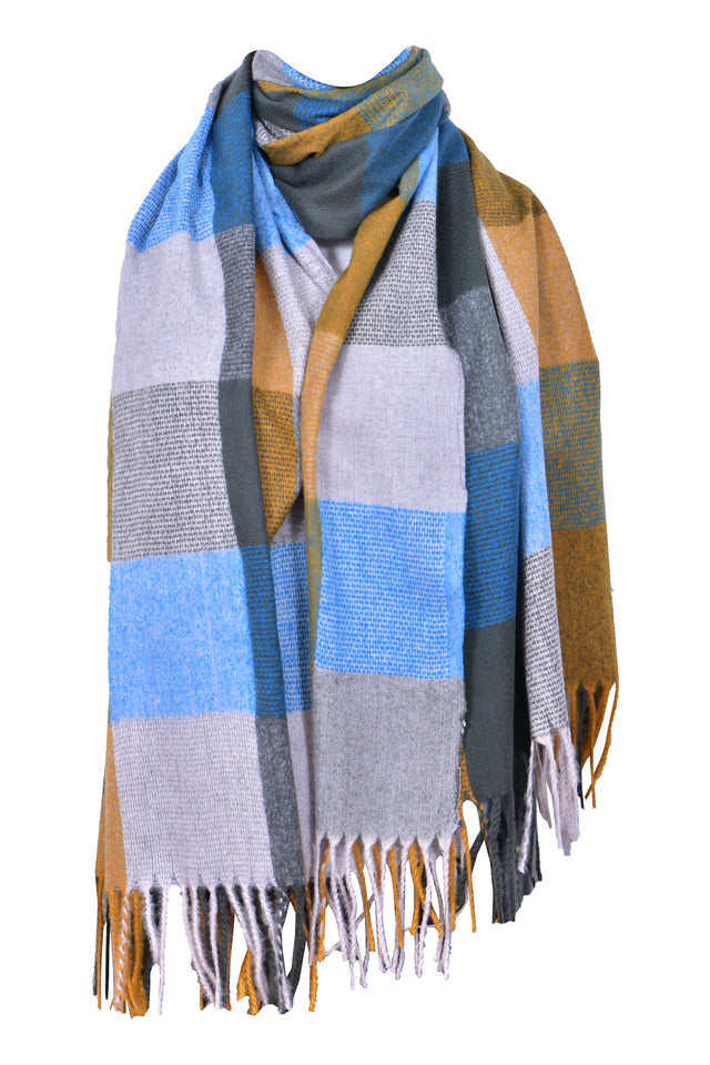 Fular casmir P unisex 9 , Dacali, bleu/gri
