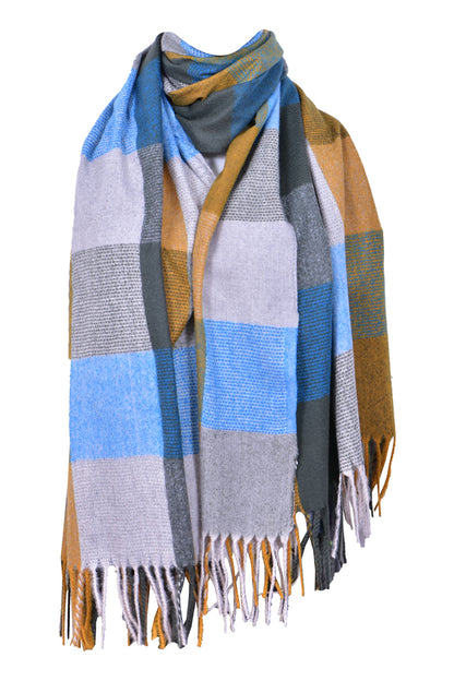 Fular casmir P unisex 9 , Dacali, bleu/gri