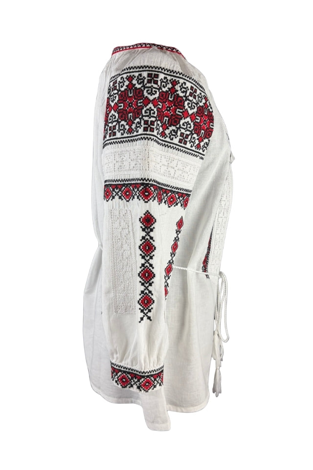Bluza dama AU26 alb/rosu
