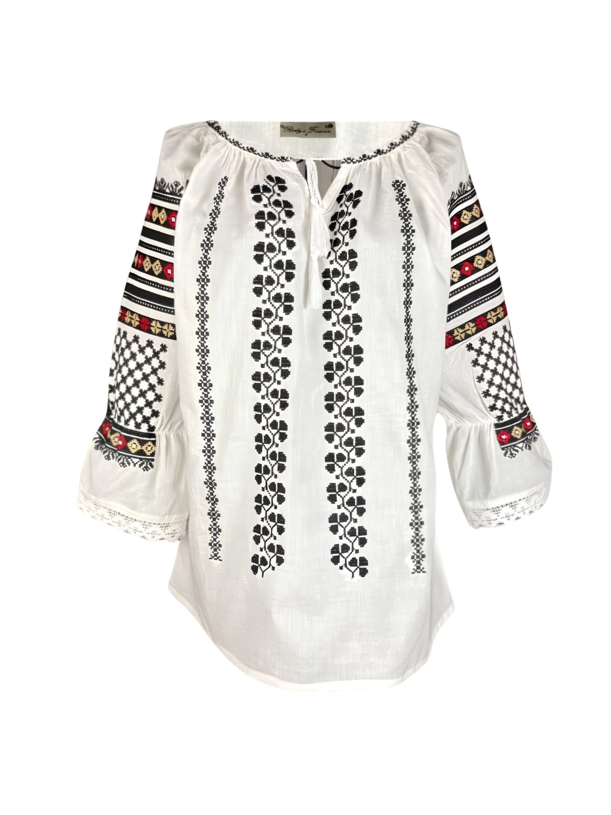 Bluza dama tip ie D24 alb optic/negru