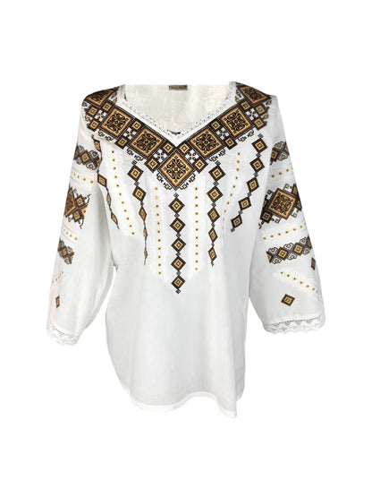Bluza dama 2IU26 alb/maro