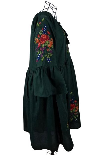 Rochie traditionala dama R, verde