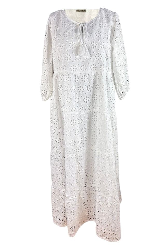 Rochie traditionala dama R25 alb crystal