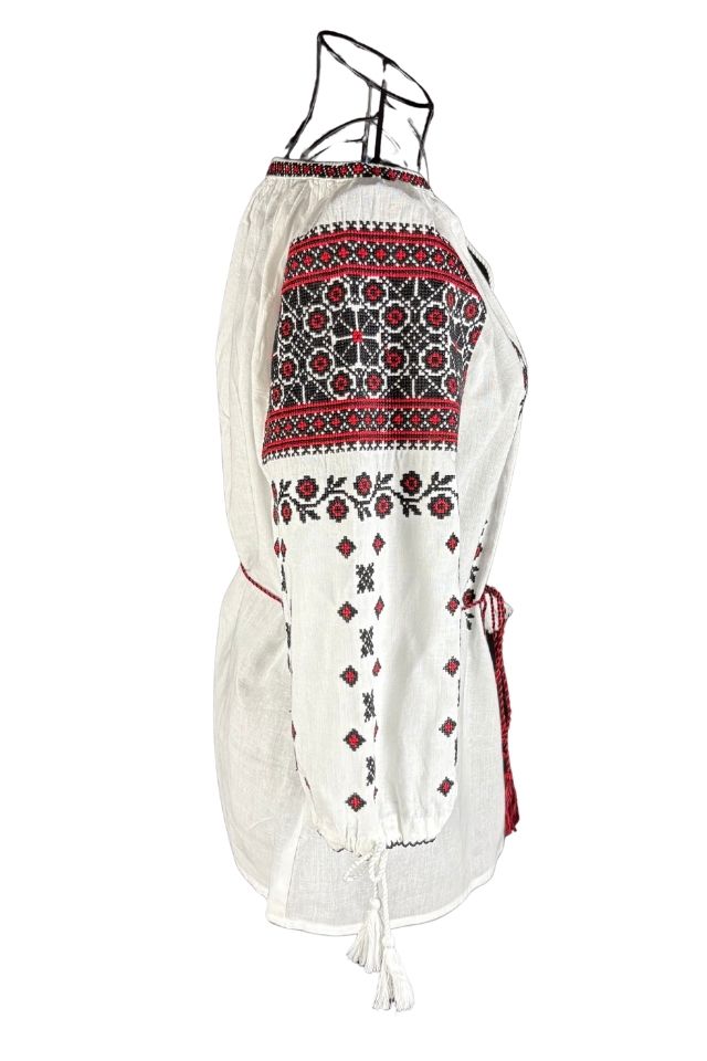 Bluza dama RA25 alb/rosu