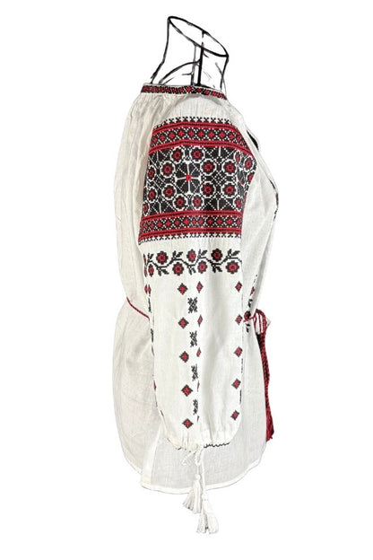 Bluza dama RA25 alb/rosu