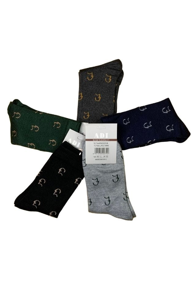Set 5 perechi sosete barbati din angora AJ, Dacali, marimea 40-44, multicolor