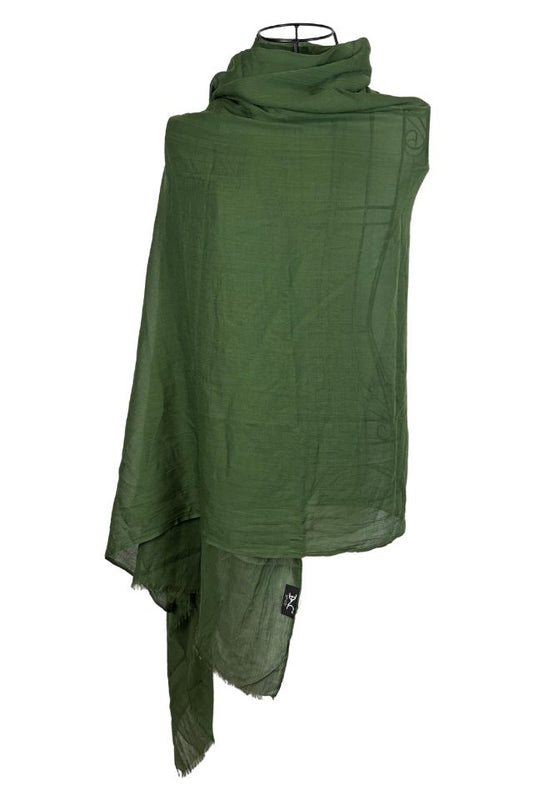 Esarfa dama uni 25VM, verde masliniu 180 x 95 cm