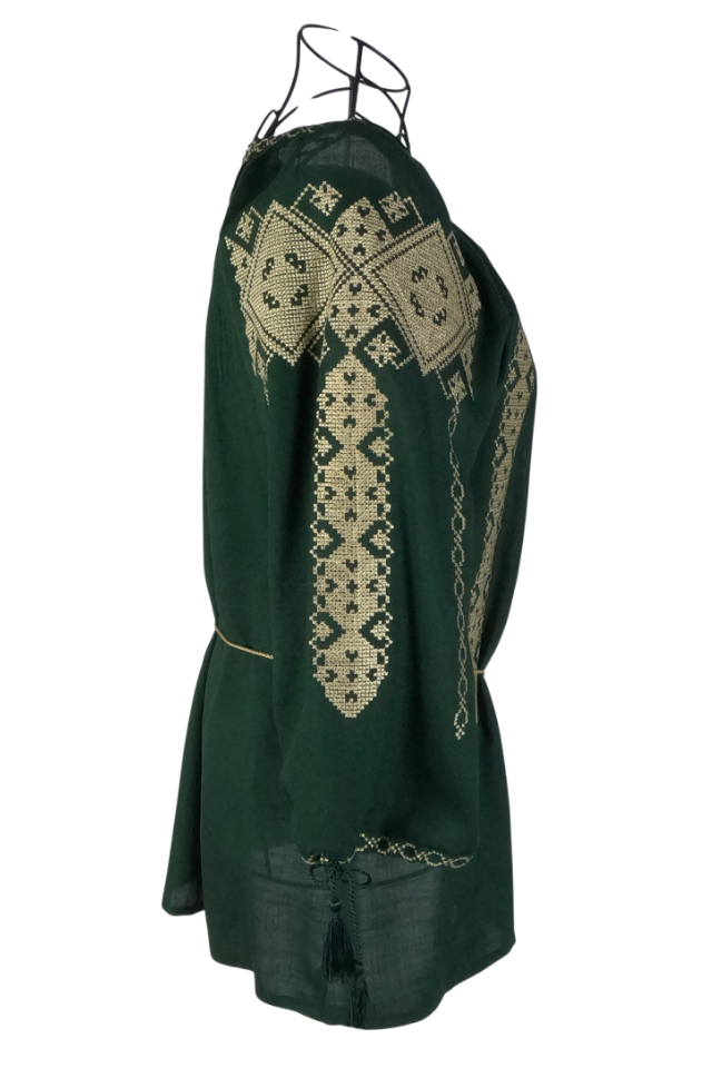 Bluza tip ie dama B23, verde/auriu