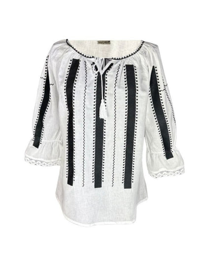 Bluza dama RFN 2 alb/negru mahon