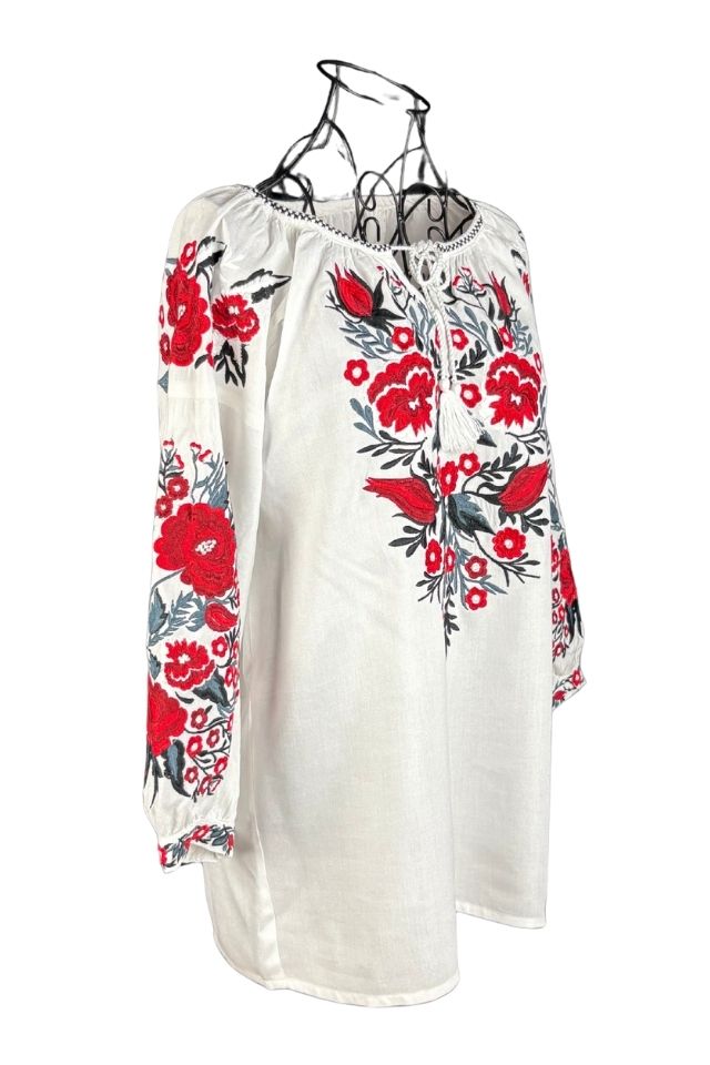 Bluza dama RA25 alb/rosu bordo