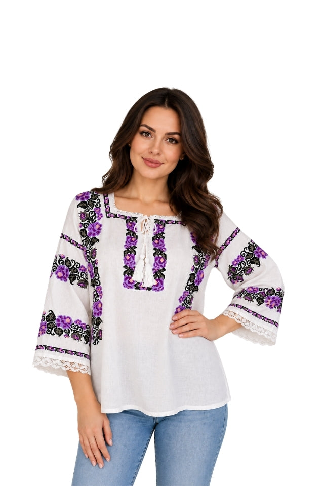 Bluza dama SE26F alb/mov