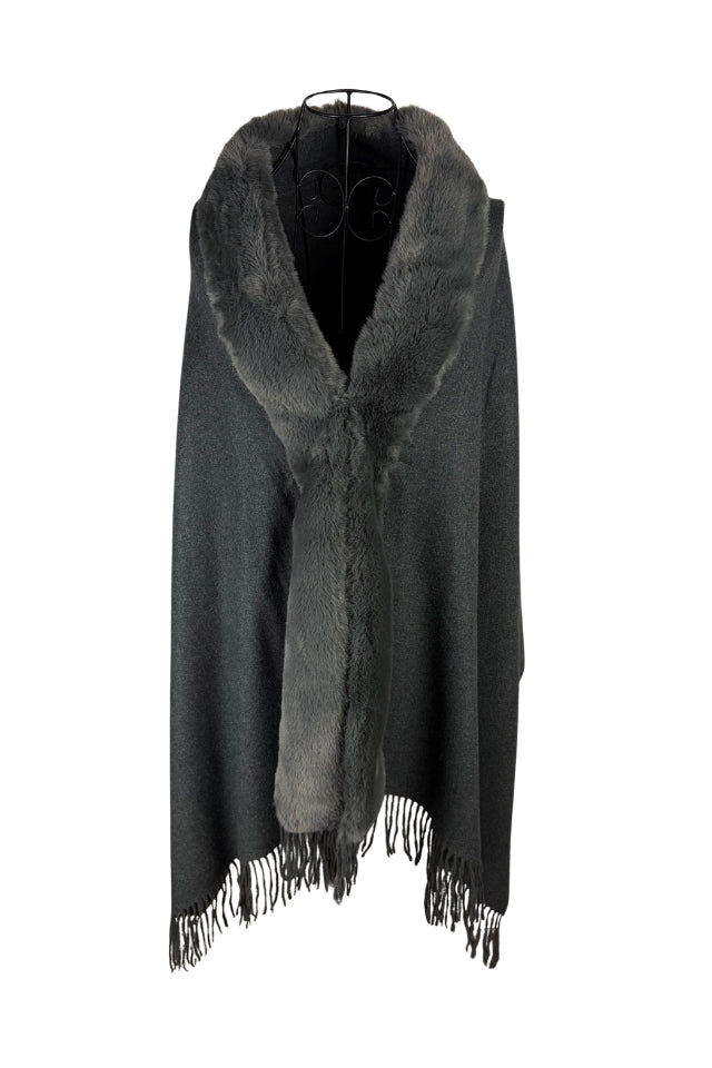 Fular dama tip poncho S gri