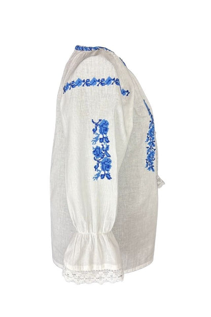 Bluza fete CPO alb/albastru
