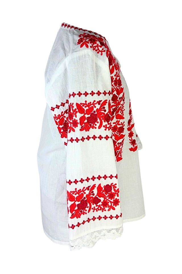 Bluza dama O26F alb/grena