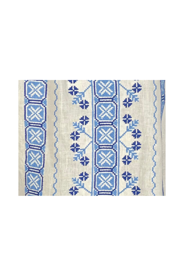 Bluza tip ie dama B23, alb/albastru cosmic