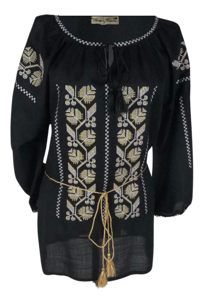 Bluza tip ie dama B23, negru/alb