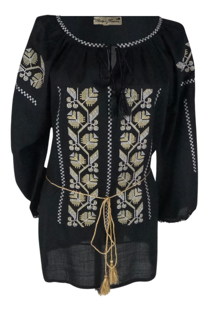 Bluza tip ie dama B23, negru/alb