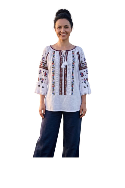 Bluza dama IU26 alb/mov