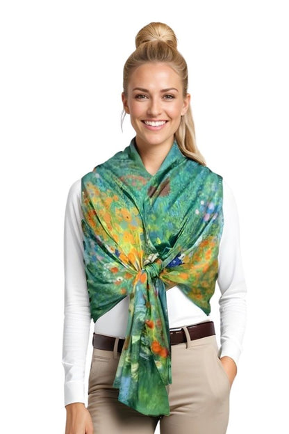 Fular tip esarfa pictata 2, Dacali, casmir ,16 verde