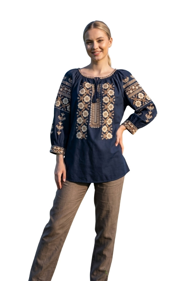 Bluza dama 2IU26 negru/maro