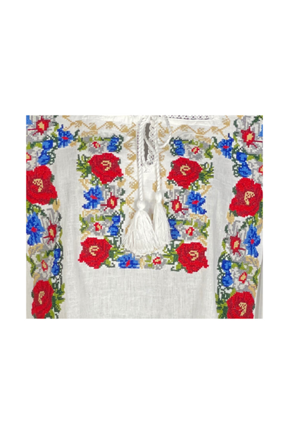 Bluza tip ie dama B23, alb cocos/gri