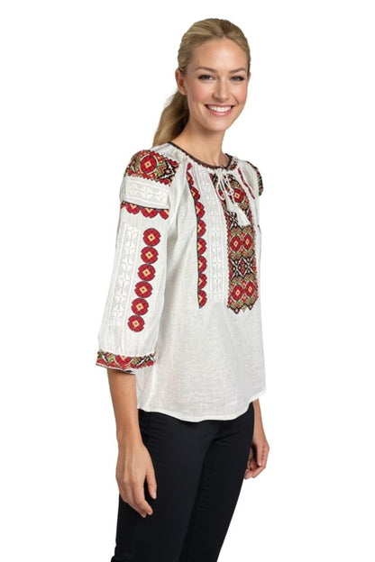 Bluza dama O25 alb/verde