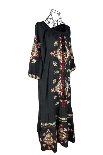 Rochie dama casual RL25 negru/galben