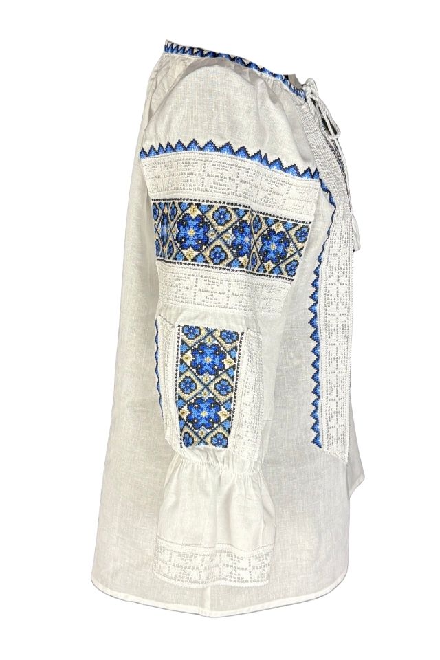 Bluza dama RFN 2 alb/albastru