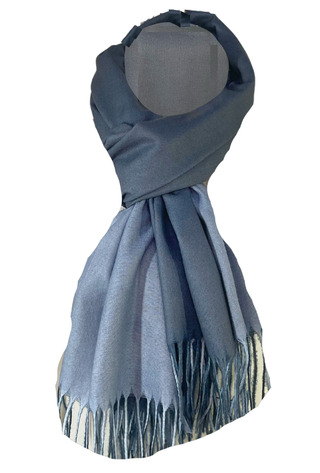 Fular tip sal, cu doua fete uni, Dacali, gri antichizat, 185X75 cm