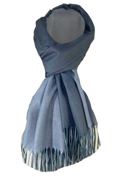 Fular tip sal, cu doua fete uni, Dacali, gri antichizat, 185X75 cm