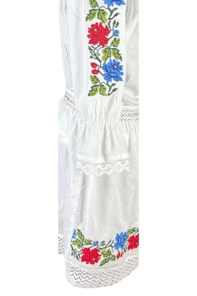 Rochie fete F26 tip costum alb/verde