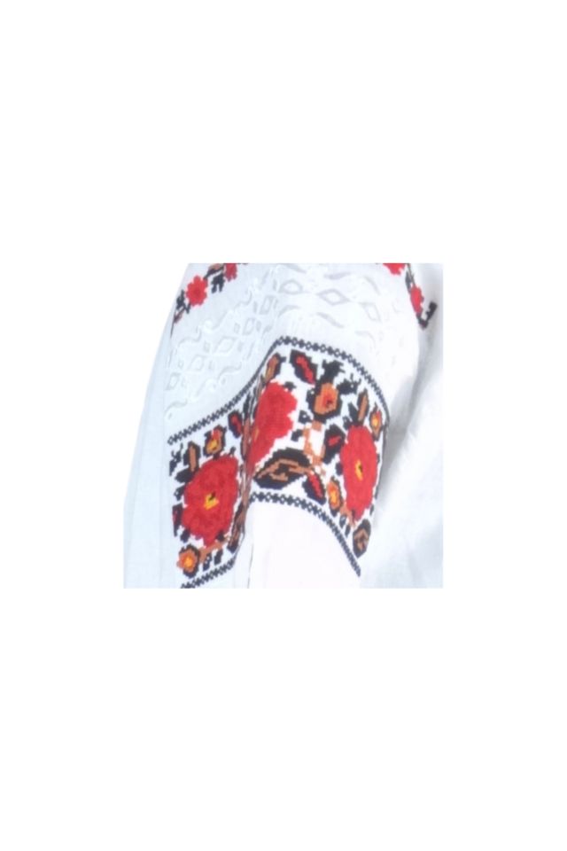 Bluza tip ie dama R46 alb crystal/rosu