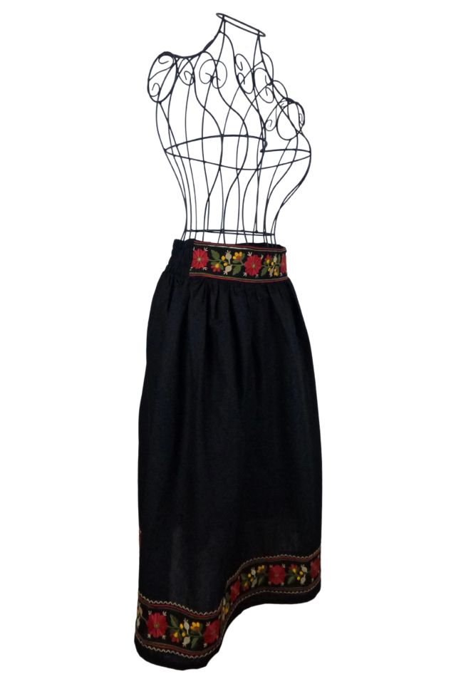 Fusta dama traditionala, negru/verde