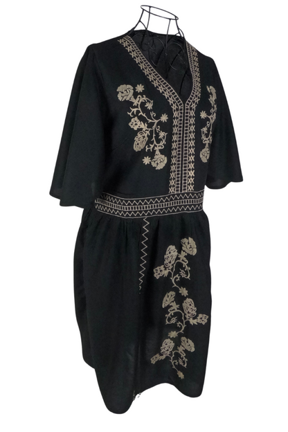 Rochie traditionala dama R, negru/bej