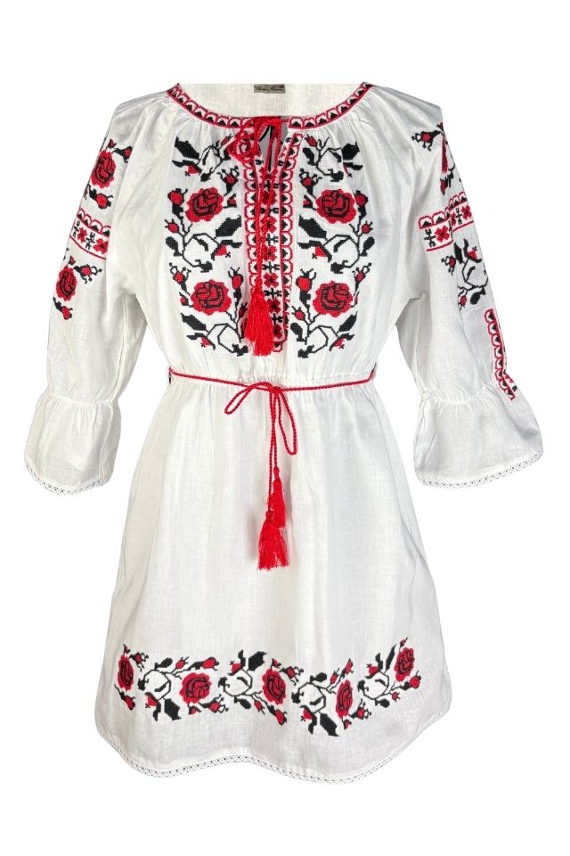 Rochie fete CPC alb/rosu